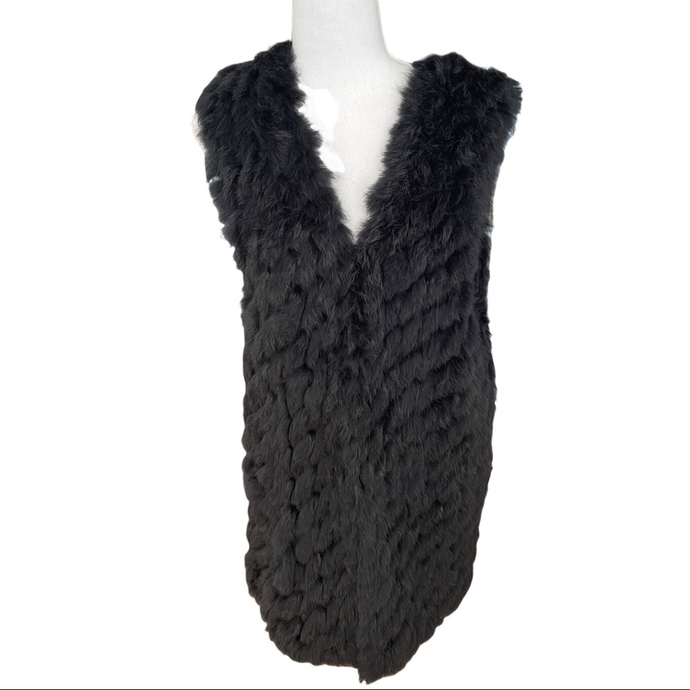 Boho Chic Long Rabbit Fur Sweater Vest